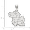 Black Bow Jewelry 10k White Gold Kansas Jayhawks NCAA Large Pendant - 2 of 3
