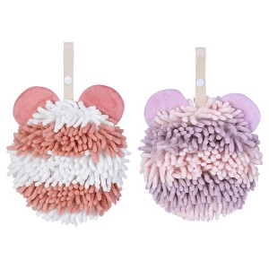 REGALWOVEN Cute Bear Shape Chenille Soft Absorbent Hand Towels 2 Pcs - 1 of 4