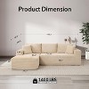 108" L-Shaped Corduroy Sectional Sofa - Plush Modular Couch with Left Chaise, No Assembly Required, Modern Lounge Sofa for Living Room - 3 of 4
