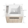 GDFStudio Broderick 24" Wall Mounted Wood Bathroom Vanity with Ceramic Sink - 3 of 4