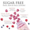 Sugar Free Hair Vitamins Gummies with Biotin 5000 mcg, Vitamin A, B12, C, D, E, Folic Acid, Hair Growth Strong - 60 Gummies By Nature's Nutrition - 3 of 4