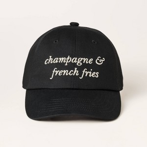 Women's Champagne & Fries Baseball Hat - kate spade new york x Target Black - 1 of 4