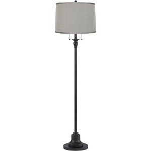 360 Lighting Dyna 58" High Black and Platinum Gray Shade 2-Light Floor Lamp - 1 of 4