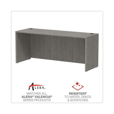 Gray Modern Credenza Desk with Drawer and Filing Cabinet