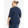 ELOQUII Women's Plus Size Sleek Funnel Neck Elbow Sleeve Sweater - 3 of 4
