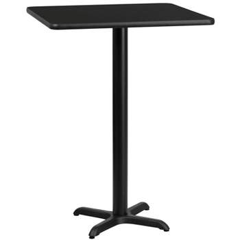 Flash Furniture 30'' Square Black Laminate Table Top with 22'' x 22'' Bar Height Table Base