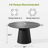 PexFix 52" Round Dining Table for 6 People Modern Pedestal Table with Fluted Cone Base & Wood MDF Top for Small Space Kitchen Dining Room Cafe Black - 4 of 4