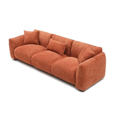 NicBex 102.36 Inch Modern Boucle Couch,3-Seater Sofa with 3 Pillows for Living Room,Office,Apartment