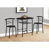 Monarch Specialties Dining Table Set 3Pcs Set Small 32Inch L Kitchen Metal Laminate Black Contemporary Modern - 3 of 4