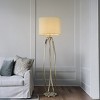 ALOADECOR 62'' Elegant Modern Polished Nickel Metal Floor Lamp With Ivory Fabric Drum Shade For Living Room Dining Room - 2 of 4