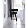 Meridian Furniture,Fitzroy Black Velvet Counter Stool, Set of 2 - 2 of 4