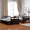 Twin Over Full Bunk Bed with Storage Drawers, Convertible to Two Beds, Space Saving Solid Wood Bed Frame for Kids & Teens-3irtyhousy - 2 of 4