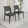 Lyngins Modern Dining Chairs with Curved Backrest,Upholstered Kitchen Chairs Set of 2 with Metal Legs,PU Chairs for Dining Room,Kitchen - 2 of 4