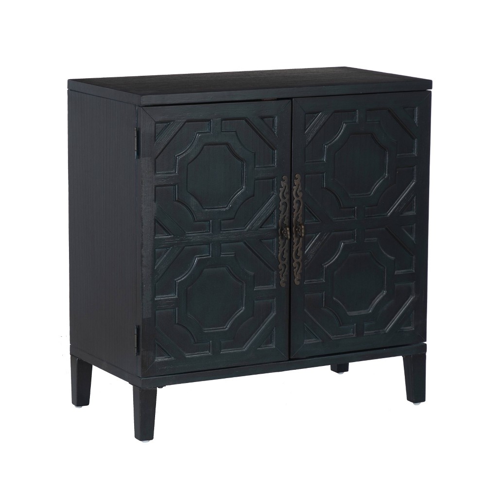 Photos - Dresser / Chests of Drawers Powell Kinsley Solid Wood 2 Doors and 2 Shelves Accent Cabinet Navy Blue