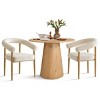 35" Modern Dining Set for 2,Wooden Round Dining Table with Upholstered Boucle Dining Chair for Small Space Dining Room - 2 of 4