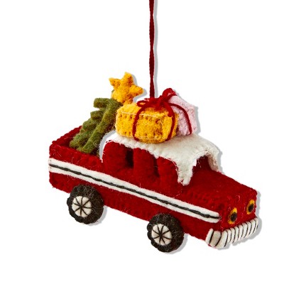 TAG Truck with Presents Christmas Tree Decorative Hanging XMAS Wool Ornament