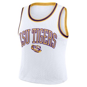 NCAA LSU Tigers Women's White Cropped Jersey - 1 of 3