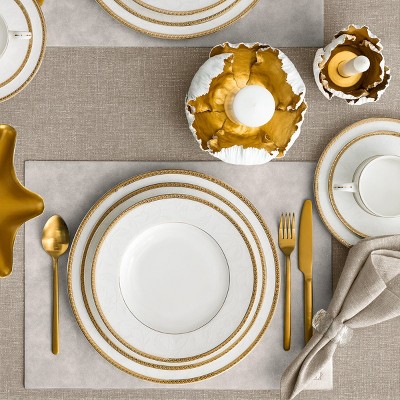 Togas Baglioni White/Gold Plate