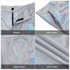 Men's 70s Disco Pants Metallic Sequin Straight Leg Trousers Party Dance Outfits Silver Plaid - 3 of 4
