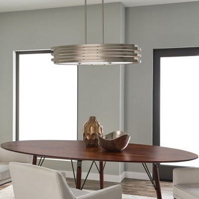 Roswell 37'' Distressed Bronze Linear Pendant with White Shade