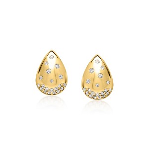 Ross-Simons 0.25 ct. t.w. Scattered-Diamond Teardrop Earrings in 18kt Gold Over Sterling - 1 of 4
