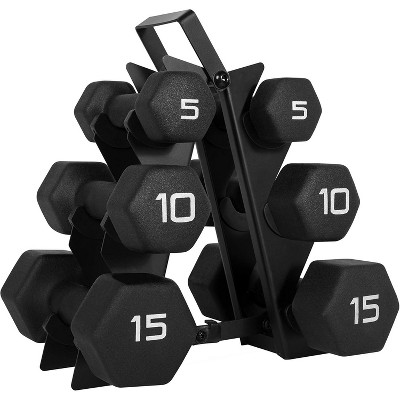CAP Barbell Neoprene Coated Dumbbell Set, Color Coded Free Weights, Multiple Sizes & Color Options