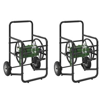 Suncast Professional Portable 200 Foot Powder-coated Steel Hose Reel Cart  With Wheels For Landscaping, Yard, Garden, & Utility Use, Black (3 Pack) :  Target