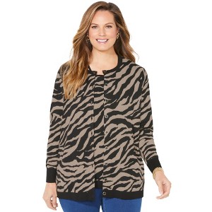 Catherines Women's Plus Size Liz&Me Classic Cardigan - 1 of 4