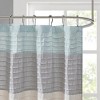 SEVOBAL Shower Curtain Faux Silk with Pintucked Detailing and Colorblock Design for Stylish Bathroom Decor, Blue, 72"*72"*0.13" - 2 of 4