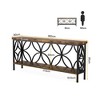 Lirago 70.9" 2 Tier Console Table Industrial Narrow Sofa Table Behind Couch Vintage Wood Metal Frame Entryway Storage Shelf Brown - 4 of 4
