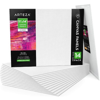 Arteza Canvas Panels, Classic, 11"x14", White, Blank Canvas Boards for Painting - 14 Pack (ARTZ-8054)