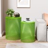 NAYSAYE Patio End Table Round Metal Mesh Design End Tables for Patio Deck Garden Poolside - 4 of 4