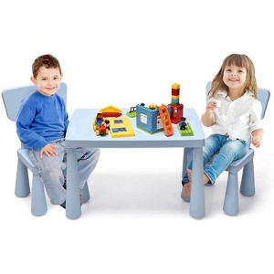 Infans Kids Table & 2 Chairs Set Toddler Activity Play Dining Study Desk Baby Gift Blue - 1 of 4