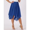 Allegra K Women's Elastic Waist Chiffon Handkerchief Hem Midi Skirt - 2 of 4