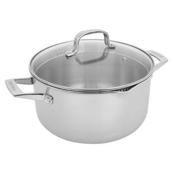 Goodful 4.5qt Cast Aluminum, Ceramic Dutch Oven with Lid, Side Handles and  Silicone Grip Charcoal