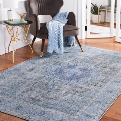 Tucson Green and Grey Non-Slip Washable Rectangular Rug