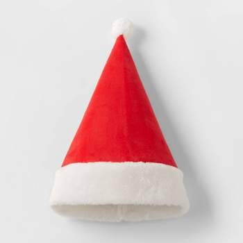 Classic Santa Christmas Hat with Faux Fur Red/White - Wondershop™