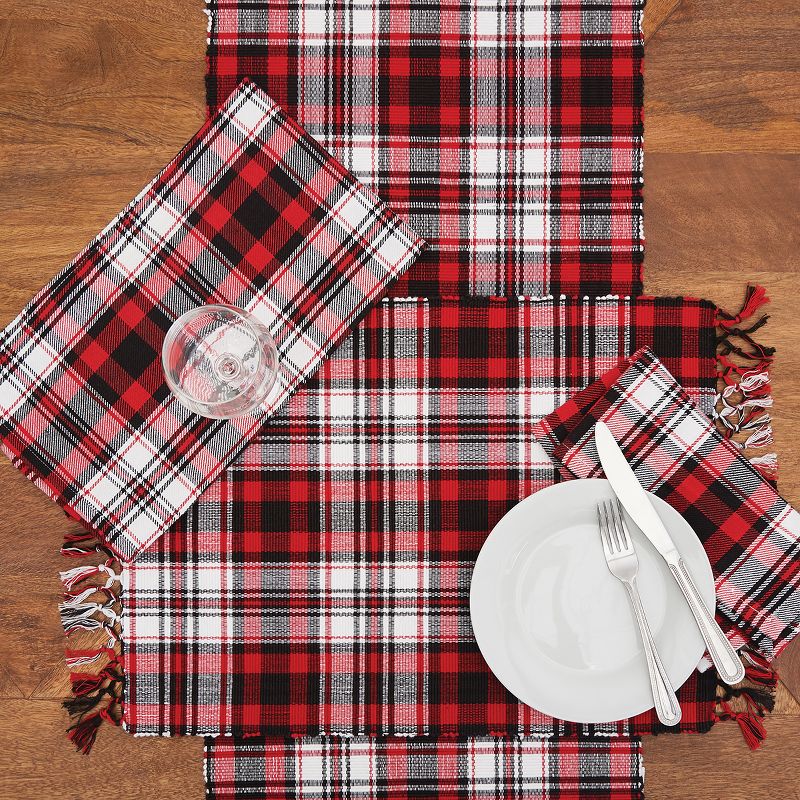 C&F Home Fireside Plaid Red and Black Woven Cotton Kitchen Towel, 2 of 5