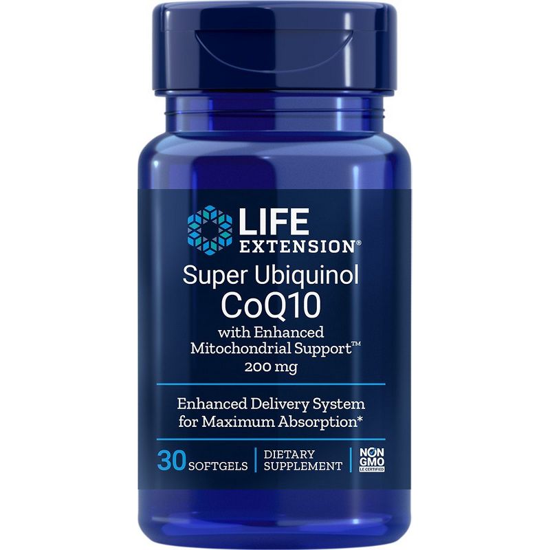 Life Extension Super Ubiquinol CoQ10 with Enhanced Mitochondrial Support 200 mg  -  30 Softgel, 1 of 3