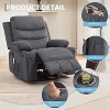 Recliner Chair, Oversized Manual Reclining Rocking Chair, 360 Swivel with Cup Holder, Massage and Heat Recliner, Single Sofa Chairs - 4 of 4
