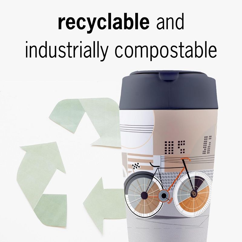 Plant-Based Sustainable Deluxe Cup, Reusable Coffee Mug with Resealable Lid, 3 of 7