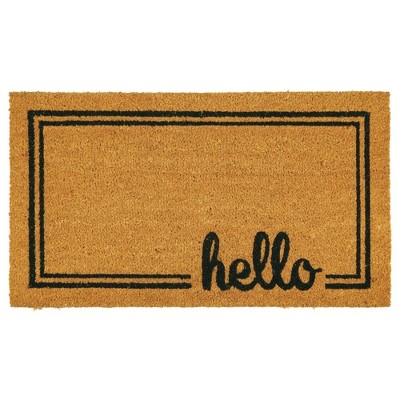 mDesign Welcome Entryway Doormat with Natural Fibers