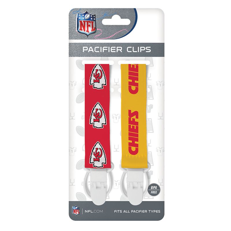 BabyFanatic Officially Licensed Unisex Baby Pacifier Clip 2-Pack - NFL Kansas City Chiefs, 3 of 6