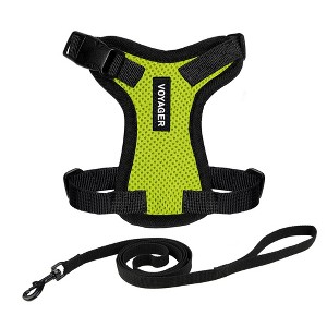 Step-in Lock Adjustable Cat Harness w. Cat Leash Combo Set with Neoprene Handle 5ft - Small, Medium and Large Breed Cats - 1 of 4