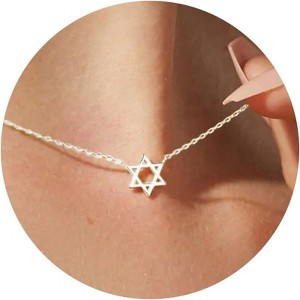 Gold Symbol Necklace for Women, 14K Gold Plated Infinity Star Evil Eye & Cross - 1 of 4