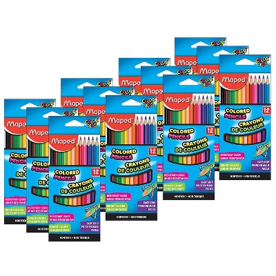 Prang® Triangular Colored Pencils, 5.5 Mm Core, With Sharpener, Assorted  Colors, 12 Per Pack, 2 Packs : Target