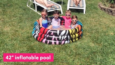 Multicolor Zebra Pattern Inflatable Round Kiddie Pool