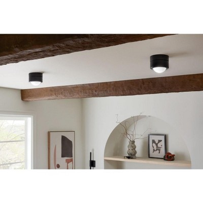 Tibbi Black Glass LED Flush Mount Ceiling Light