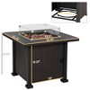 CIPACHO 34" Outdoor Propane Fire Pit Table, 50000 BTU Auto-Ignition, Square Wicker, Glass Guard, CSA Certified, Black - 2 of 4