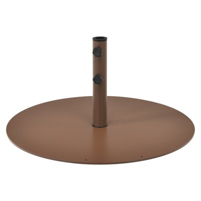 Tangkula 59LBS Patio Market Umbrella Base Stand Heavy Duty Round Umbrella Holder w/3 Adapters Brown